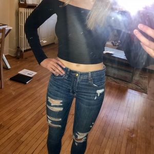 Abercrombie & Fitch Long Sleeve Crop Top